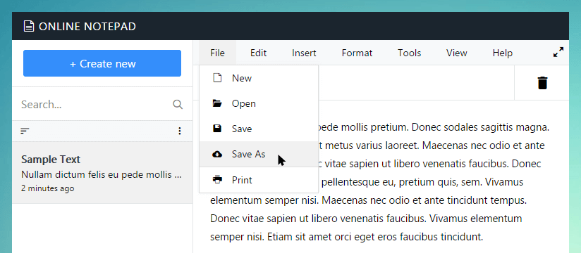 Save text file